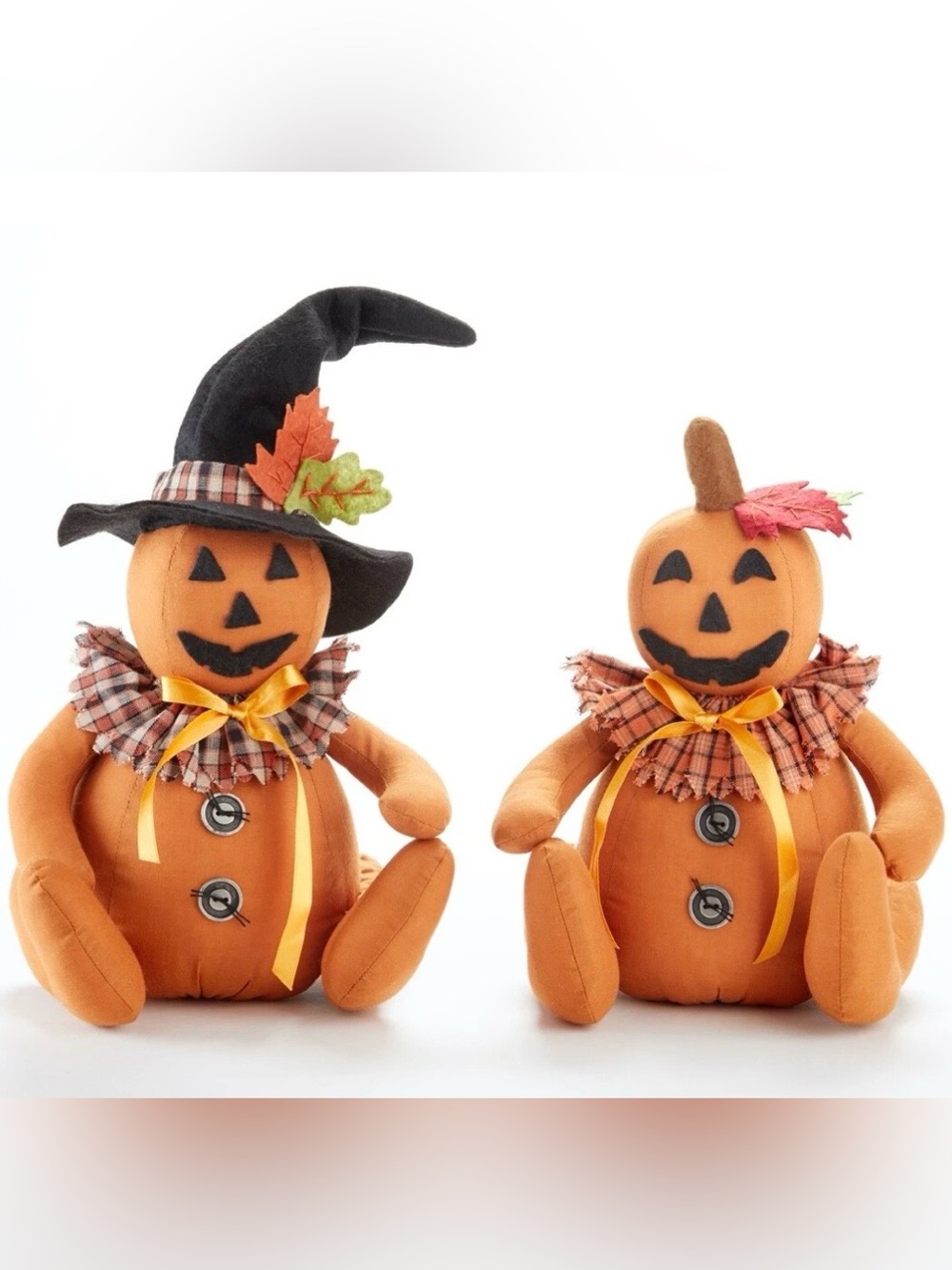 Set 2 Pumpkin Doll Halloween & Fall Decoration NEW